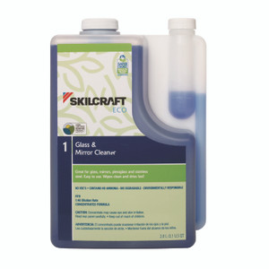 AbilityOne 7930017149190, SKILCRAFT ECO Glass and Mirror Cleaner Concentrate, 2 L Bottle, 4/Pack