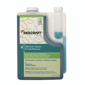 AbilityOne 7930017149187, SKILCRAFT ECO Bathroom Cleaner and Scale Remover Concentrate, 2 L Bottle, 4/Pack