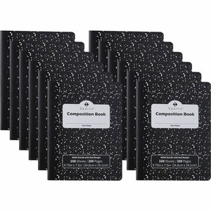 Sparco Composition Notebook - 100 Sheets - Letter - Black Cover