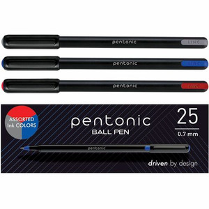 Pentonic Ballpoint Pen Set - 0.7 mm Pen Point - Assorted Ink - Nickel Silver Tip