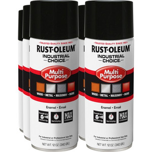 Rust-Oleum Industrial Choice Enamel Spray Paint - Liquid - Gloss Black - 12 fl oz