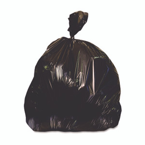 Heritage Reprocessed Resin Can Liners, 33 gal, 1.5 mil, 33" x 39", Black, 100/Carton
