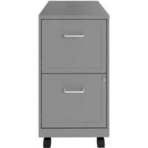 NuSparc Mobile File Cabinet - 14.2" Width x 18" Depth x 26.5" Height for File - Letter - Mobility, Locking Drawer, Glide Suspension, 3/4 Drawer Extension, Cam Lock, Nonporous Surface - Silver - Painted Steel, Steel