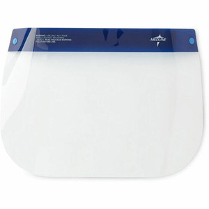 Medline Disposable Full-Length Face Shields - Recommended for: Face - Extra Large - Fog, Splash Protection - Foam, Elastic, Polyester - Clear