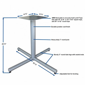 Lorell Hospitality/Conference X-Base - 30 Height x 45" Width - Sturdy - For Reception Area, Breakroom, Lobby, Meeting, Office, Conference Table - (LLR61640)