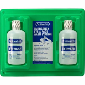 First Aid Only Twin-Bottle Eyewash Station - 1 quart