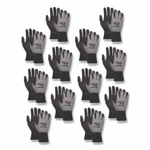 MCR Safety Ninja Nitrile Coating Nylon/Spandex Gloves, Black/Gray, Small, Dozen