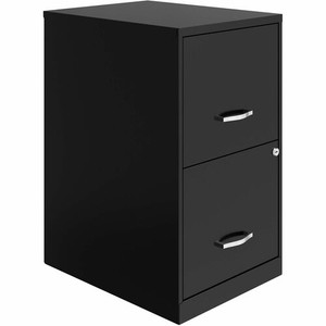 NuSparc File Cabinet - 14.2" Width x 18" Depth x 24.5" Height - 2 x Drawer(s) for File - Letter - Vertical - Locking Drawer, Glide Suspension, Nonporous Surface - (NPRVF218AABK)