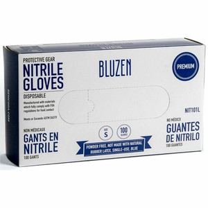 BLUZEN Disposable Nitrile Gloves - 3 mil Thickness - Small Size - Nitrile - Blue - Durable, Comfortable