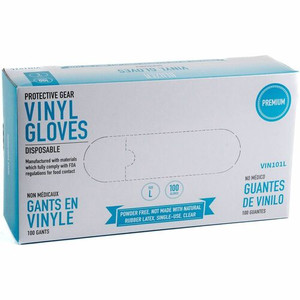 BLUZEN Powder-Free Vinyl Gloves - 3 mil Thickness - Large Size - Vinyl - Clear - Comfortable