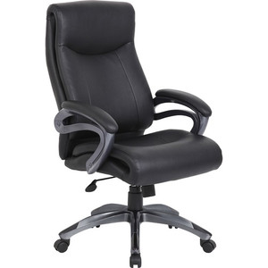 Boss B8661 Executive Chair - Black Seat Color - LeatherPlus Seat Material - Gray Back Color - Leather Back Material - Black, Gray Frame Color