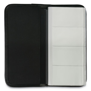 Universal Business Card Holder, Holds 160 3.5 x 2 Cards, 4.75 x 10.13, Vinyl, Black