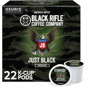 Black Rifle K-Cup, Ground Just Black Coffee - Compatible with Keurig Brewer - Medium - 0.3 oz Per Box - 22 K-Cup - K-Cup, Ground