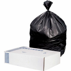 Heritage Value Line Can Liners - 56 gal Capacity - 43" Width x 45" Depth x 1.20 mil (30 Micron) Thickness - Black - Waste - Recycled