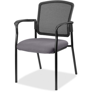 Lorell Mesh Back Stackable Guest Chair - Canyon Carbon Seat Color - Vinyl Seat Material - Black Back Color - Mesh Back Material - Black Frame Color