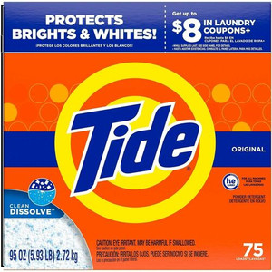 Tide Powder Laundry Detergent - For Clothing, Washing Machine, Fabric - Concentrate - Powder - 95 oz (5.94 lb) - Original Scent
