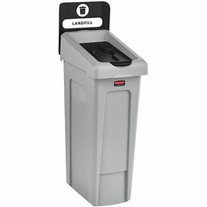Rubbermaid Commercial Slim Jim Recycling Station 1-Stream Landfill, 23 Gal - 23 gal Capacity - For Commercial - Durable, Recyclable - 40.2" Height x 12" Width x 15.2" Depth - Resin