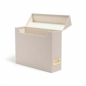 Smead Letter Recycled Box File - 8 1/2" x 11" - Linen, Paper, Metal, Stock - Beige - Space Saving, Textured, Labeling Area, Acid-free - 50% Recycled