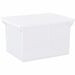 Storex Plastic File Tote Storage Box - External Dimensions: 14" Width x 18.3" Depth x 10.5" Height - 35 lb - 9.25 gal - Snap-on, Lid Closure - Plastic