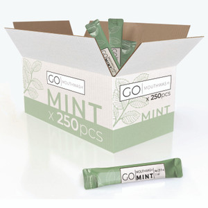 Go Mouthwash Individual Mouthwash Packets, Mint Flavor, 0.37 oz Packet, 250/Box