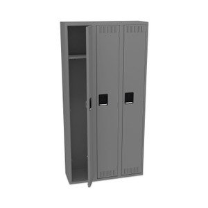 Tennsco Single-Tier Locker, Three Lockers with Hat Shelves, 36w x 12d x 72h, Medium Gray