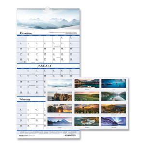 House of Doolittle Earthscapes Recycled 3-Month Vertical Wall Calendar, Scenic Landscapes Photography, 12.25 x 26, 14-Month (Dec-Jan): 2023-2025 View Product Image