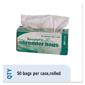 AbilityOne 8105013994793, Heavy-Duty Shredder Bags, 39 gal Capacity, 50/BX (NSN3994793) View Product Image