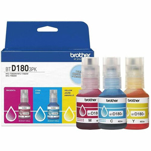 Brother Genuine BTD1803PK 3-Pack High Yield Cyan, Magenta, and Yellow Ink Bottles - BRTBTD1803PKS