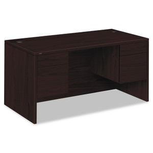 HON 10500 Series Double 3/4-Height Pedestal Desk, Left and Right: Box/File, 60" x 30" x 29.5", Mahogany (HON10573NN) View Product Image