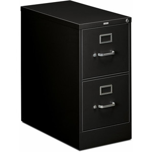 HON 310 H312 File Cabinet - 29" Height x 15" Width x 26.5" Depth - 2 - Finish: Black - Lockable, Durable, Label Holder - For File, File Folder, Desk