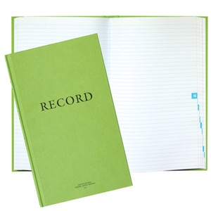 Green record book 8-1/4x13-11/16 - 7530002223524
