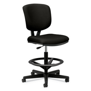 HON Volt Series Adjustable Task Stool, Supports Up to 275 lb, 22.88" to 32.38" Seat Height, Black
