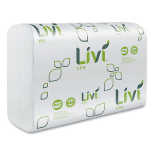 Livi VPG Multifold Towel, 1-Ply, 9.45 x 9.06, White, 250 Sheets/Pack, 16 Packs/Carton