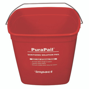 Impact PuraPail Sanitizing Bucket, 6 qt, Polyethylene, Red