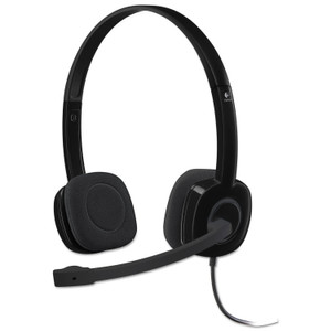 Logitech H151 Binaural Over The Head Headset, Black