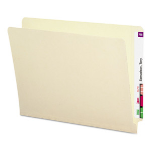 Smead Shelf-Master Heavyweight Manila End Tab Folders, Straight Tabs, Letter Size, 0.75" Expansion, Manila, 50/Box