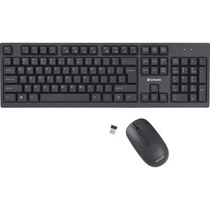 Verbatim Wireless Keyboard And Mouse - USB Type A Wireless Bluetooth 2.40 GHz Keyboard - USB Type A Wireless Mouse - Optical - 1000 dpi - Multimedia Hot Key(s)