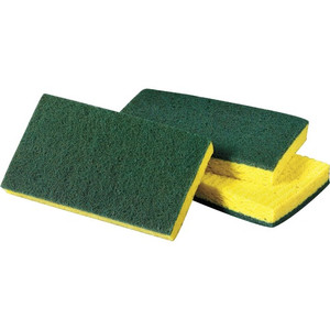 Scotch-Brite Medium-Duty Scrub Sponges - 3.5" Height x 6.3" Width x 6.1" Length x 700 mil Thickness - 10 / Pack - MMM74CC