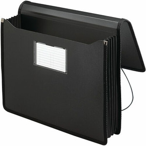 Smead Letter File Wallet - 8 1/2" x 11" - 5 1/4" Expansion - Front Pocket(s) - Poly - Black