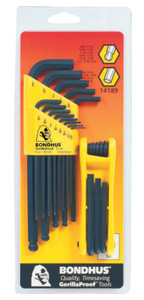 Bondhus Balldriver L-Wrench and Fold-Up Set Combinations, 22 pieces, Hex Ball Tip, Inch View Product Image