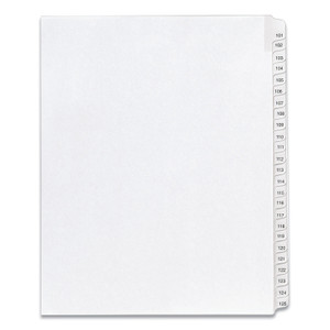 Avery Preprinted Legal Exhibit Side Tab Index Dividers, Allstate Style, 25-Tab, 101 to 125, 11 x 8.5, White, 1 Set, (1705) View Product Image