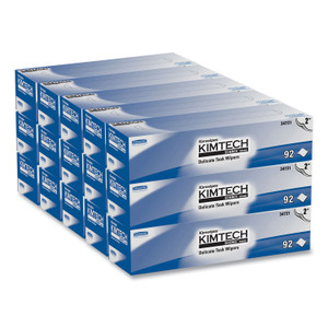 Kimtech Kimwipes Delicate Task Wipers, 2-Ply, 14.7 x 16.6, Unscented, White, 92/Box, 15 Boxes/Carton
