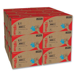 WypAll L10 Towels, POP-UP Box, 1-Ply, 9 x 10.5, White, 125/Box, 18 Boxes/Carton