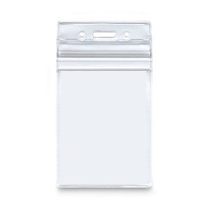 Advantus Resealable ID Badge Holders, Vertical Orientation, Transparent Frost 2.68" x 5" Holder, 2.38" x 3.75" Insert, 50/Pack