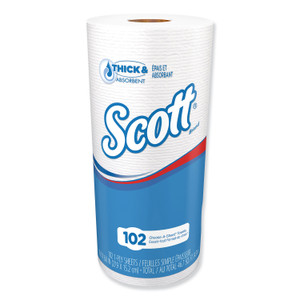 Scott Choose-A-Sheet Mega Kitchen Roll Paper Towels, 1-Ply, 4.8 x 11, White, 102/Roll, 24/Carton (KCC47031) View Product Image