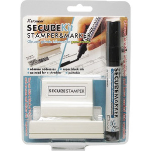 Shachihata Inc Security Stamp Kit, Large, w/Marker, 1"x2-13/16", Black (XST35303) View Product Image