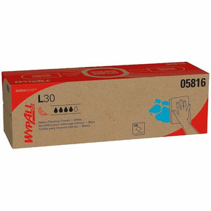 Wypall General Clean L30 Heavy Cleaning Towels - 9.80" Width x 16.40" Length - White - 120/Box