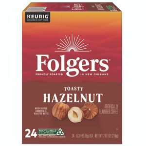 Folgers Toasty Hazelnut Coffee K-Cups, 24/Box
