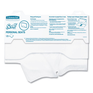 Scott Personal Seats Sanitary Toilet Seat Covers, 15 x 18, White, 125/Pack (KCC07410PK) View Product Image