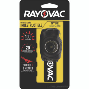 Rayovac Virtually Indestructible LED Headlight, 3 AAA Batteries (Included), 30 m Projection, Black